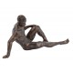 Statuette femme nue, effet bronze : Caresse, L 21 cm