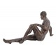 Statuette contemporaine : Homme Noir Nu allongé, Noir et Doré, L 33 cm