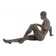 Statuette femme nue, effet bronze : Caresse, L 21 cm