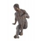 Statuette contemporaine : Homme Noir Nu allongé, Noir et Doré, L 33 cm