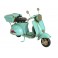 Miniature Laiton : Scooter Vespa Métal Bleu, L 18 cm