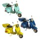 Miniature Laiton : Scooter Vespa Métal Bleu, L 18 cm