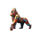 Décoration Animal Design : Le Gorille multicolore, L 50 cm