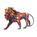 Décoration Animal Design : Le Lion multicolore, L 60 cm