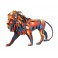 Décoration Animal Design : Le Lion multicolore, L 60 cm