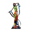 Sculpture Femme Métal, Elégance Multicolore 2, H 35 cm