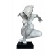 Sculpture moderne Femme assise XL, Blanc laqué, H 55 cm