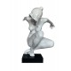Sculpture moderne Femme nue sur socle, Blanc laqué, H 65 cm