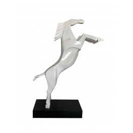 Statuette Taureau Design XL, Finition Argent Brillant, L 51 cm