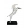 Statuette Cheval Cabré Design, Blanc laqué, H 75 cm