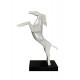 Statuette Cheval Cabré Design, Blanc laqué, H 75 cm