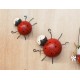 Déco murale métal : Set 2 Coccinelles rouges, L 14 cm(Grande)