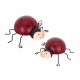 Déco murale métal : Set 2 Coccinelles rouges, L 14 cm(Grande)