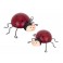 Déco murale métal : Set 2 Coccinelles rouges, L 14 cm(Grande)