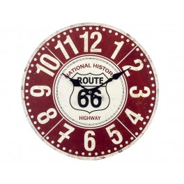 Horloge Métal Rouge & Blanche : Modèle Rouge 66, Diam 34 cm