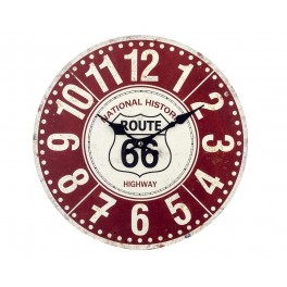 Horloge Métal Rouge & Blanche : Modèle Rouge 66, Diam 34 cm