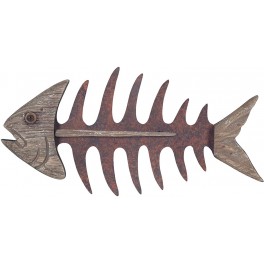 Clou en os de poisson en arête de poisson avec clip mousqueton