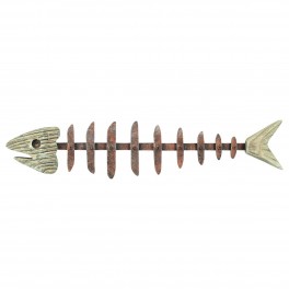 Déco Murale Métal & Bois : Poisson en arête 3, L 40 cm