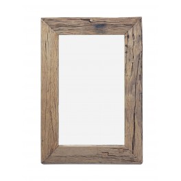 Grand Miroir, Encadrement en Bois brut recyclé, H 101 cm