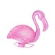 Photophore Flamant Rose, Métal et Verre, L 28 cm