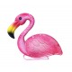 Photophore Flamant Rose, Métal et Verre, L 28 cm