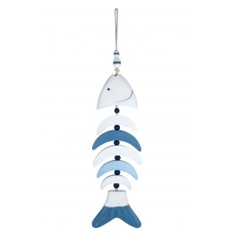 Déco Métal & Bois flotté à suspendre : Poisson, H 60 cm