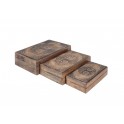 Set de Trois Boîtes Rectangulaires : Modèles Arbre de Vie. L 26 cm