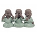 Figurine 3 Bouddhas de la Sagesse, Coll Baby Zen, L 13 cm