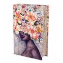 Boite Livre : Femme et cheveux en fleurs, H 27 cm