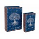 Set 2 Boites Livres : Arbre de vie, Bleu, H 27 cm (Grand)