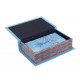 Set 2 Boites Livres : Arbre de vie fleuri, Bleu, H 27 cm (Grand)