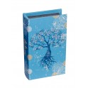 Boite Livre : Arbre de vie fleuri, Bleu, H 21 cm