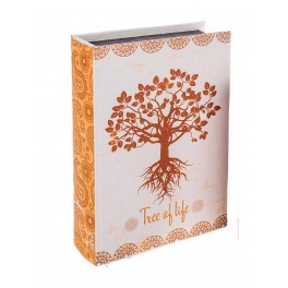 Boite Livre : Arbre de vie fleuri, Marron, H 27 cm