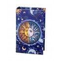 Boite Livre : Lune, Soleil et Constellations, Bleu nuit, H 17 cm