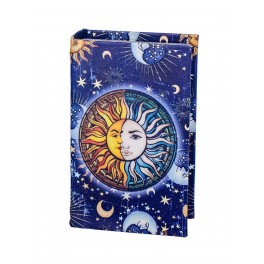 Boite Livre : Lune, Soleil et Constellations, Bleu nuit, H 17 cm