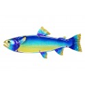 Grand Poisson Mural ! Perroquet Métal et Verre, Bleu, L 44 cm