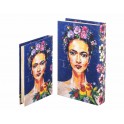 Set 2 Boites Livres : Femme, Perroquets et Fleurs, h 26 cm (Grand)