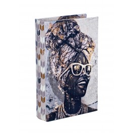 Boite Livre : Femme Africaine et Boubou, H 21 cm