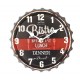 Horloge Capsule, Modèle Bistro, Noir et Rouge, H 20 cm