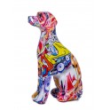 Statuette Chien XL : Le Bouledogue, Finition Argent, H 62 cm