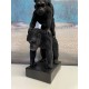 Statuette Gorille Aviateur, Finition Antic Line, H 34 cm