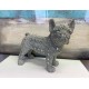 Statuette Chien Bouledogue, Collection Perles d'argent, L 24 cm