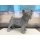 Statuette Chien Bouledogue, Collection Perles d'argent, L 24 cm