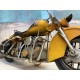 Scooter Miniature métal Vintage, Couleur Jaune, Modèle Italia L 26 cm