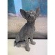 Statuette Chien XL : Le Bouledogue, Finition Argent, H 62 cm