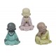 Set de 3 Mini-Moines de la Sagesse Assis 2, Collection Baby Zen, H 7,5 cm