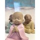 Set de 3 Mini-Moines de la Sagesse Assis 2, Collection Baby Zen, H 7,5 cm