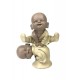 Figurine Moine Baby Zen jaune jouant à saute-mouton, H 12 cm