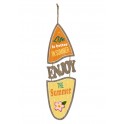 Déco murale vintage bois : Planche de surf Welcome beach house, H 48 cm