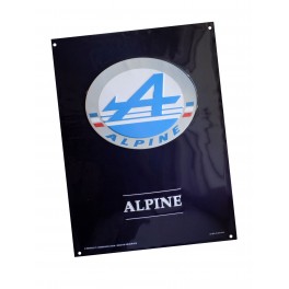 Plaque Relief Emboutie : Renault Alpine Logo, H 40 x L 30 cm